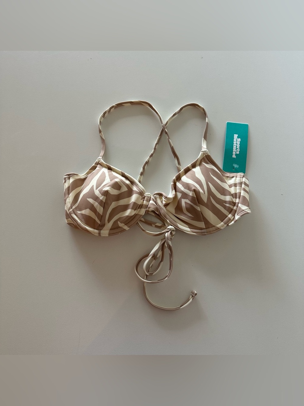 NEW Sports Illustrated X-Back Underwire Bikini Top Jasmine M Strappy Stripe